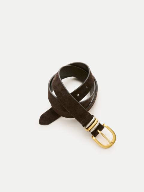 J.CREW Mixed-metal belt in suede