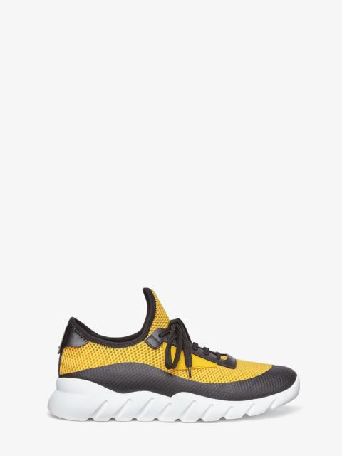 FENDI Yellow tech mesh running shoes
