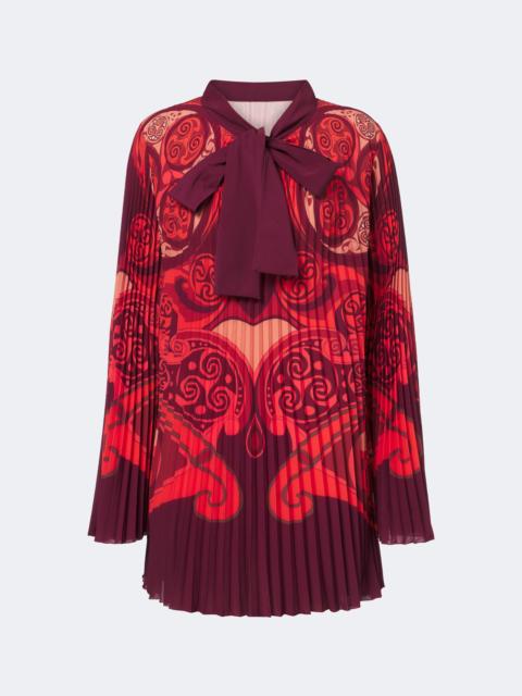La DoubleJ Alchemy pleated tie-neck minidress