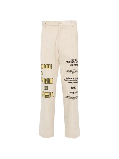 KidSuper embroidered-motif corduroy trousers