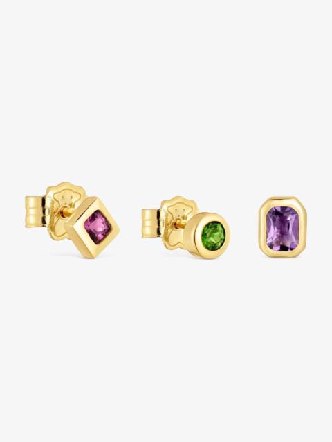TOUS Set of small Earrings with 18K gold vermeil and gemstones TOUS Basic Colors