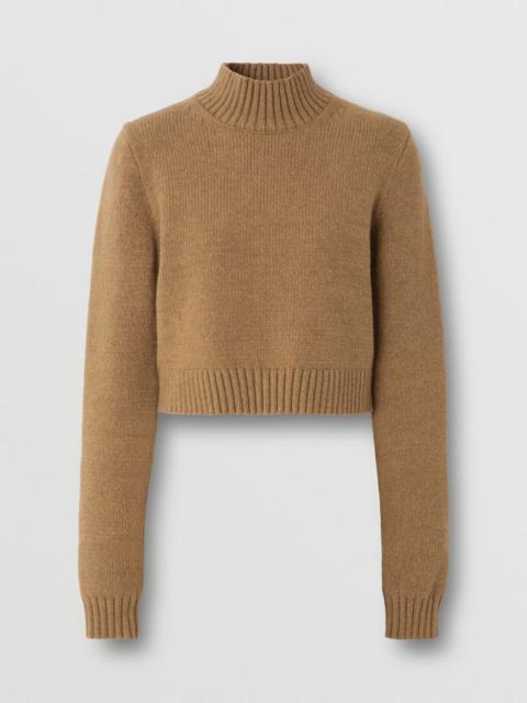 Monogram Motif Cotton Blend Cropped Sweater