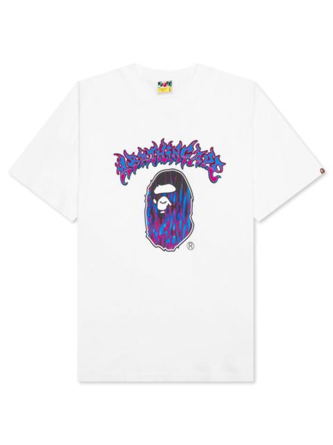 A BATHING APE® MAD FLAME APE HEAD TEE - WHITE