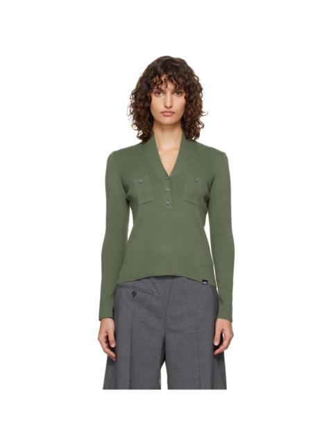 MM6 Maison Margiela Khaki Cotton Sweater