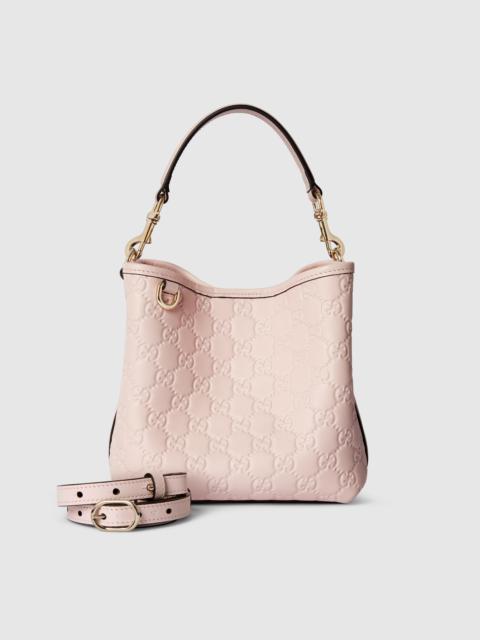 GUCCI GG Emblem small bucket bag