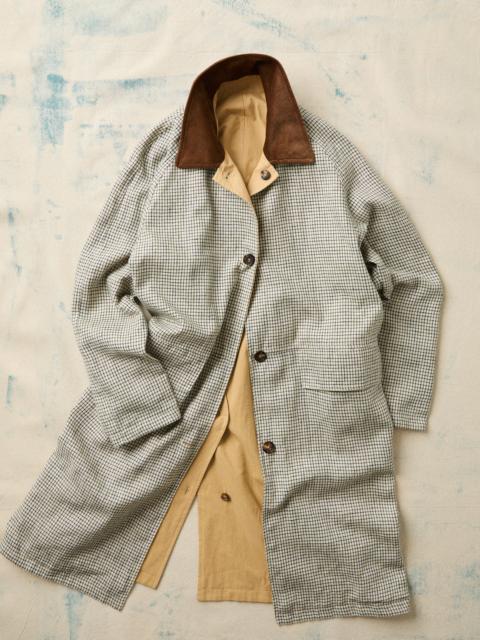 Drake's Reversible Linen–Cotton Raglan Mac