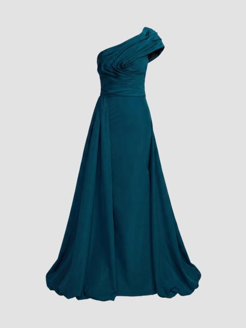 MAC DUGGAL Women's Faille One-Shoulder Gown - Ocean