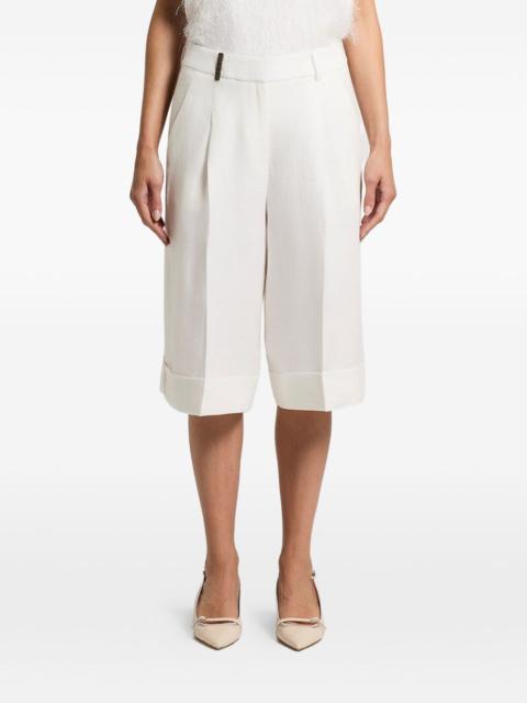 PESERICO linen gabardine shorts