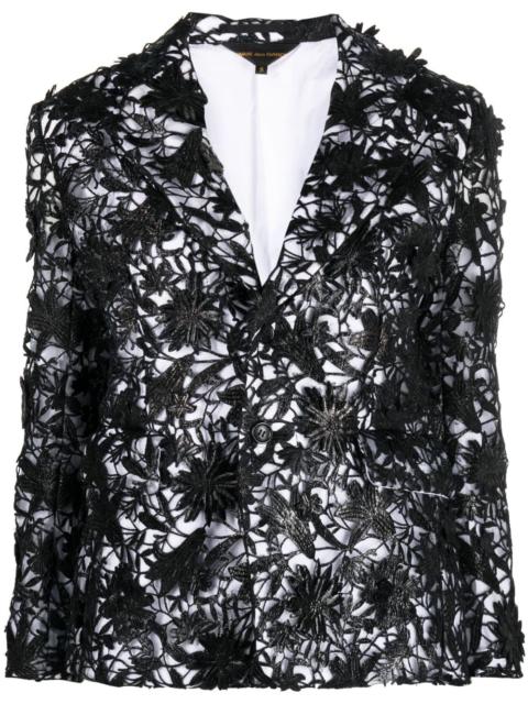 Comme Des Garçons floral-lace single-breasted blazer
