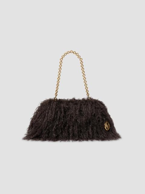MICHAEL KORS Women's Goldie Large Faux-Shearling Clutch - Chocolate