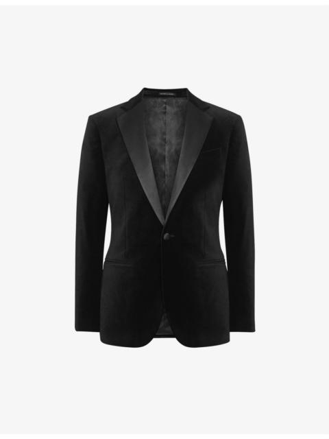 REISS Ace single-breasted stretch-velvet blazer
