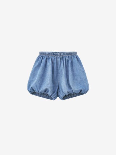 The Frankie Shop Varzy Denim Bubble-Hem Shorts - Medium Wash