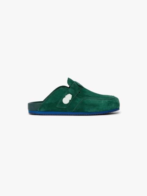 CASABLANCA Dark Green Leather Outdoor Mule | Casablanca Paris