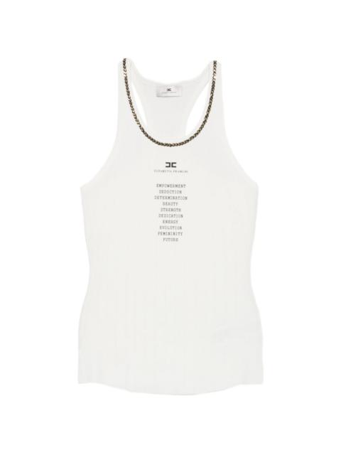 ELISABETTA FRANCHI chain-link ribbed-knit top