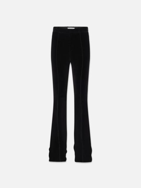 FRAME The Slim Stacked Velvet Trouser in Black