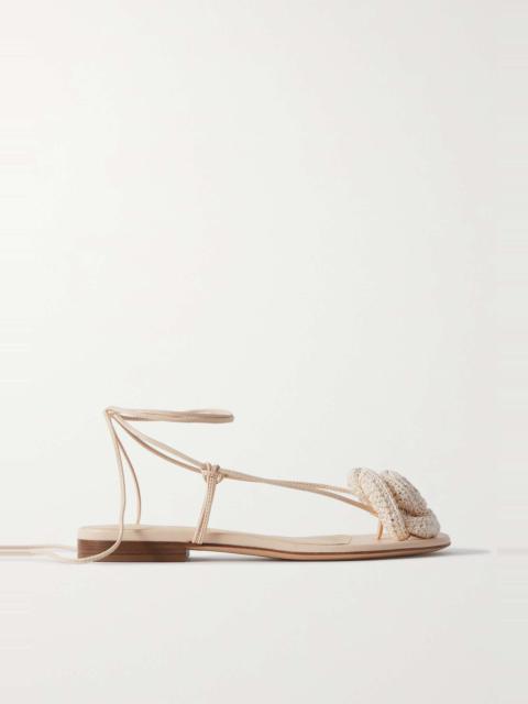 MAGDA BUTRYM Crocheted cotton-blend and leather sandals