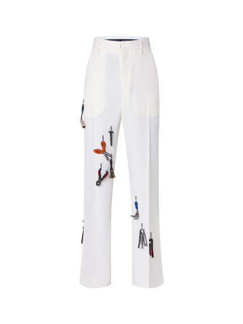 Louis Vuitton Made To Order Embroidered Tools Split Trousers