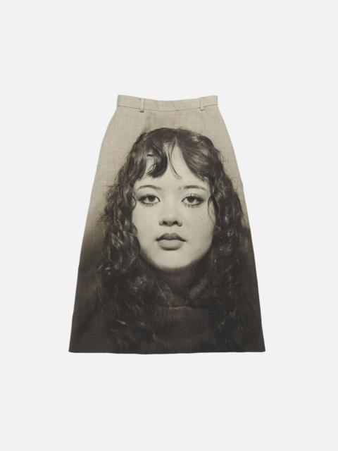 Acne Studios Printed wool skirt - Faded taupe/black
