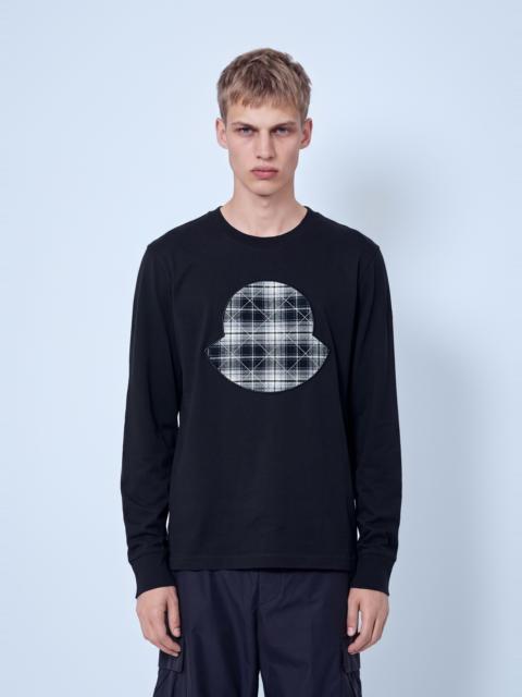 Moncler Check Panel Cotton Jersey T-Shirt