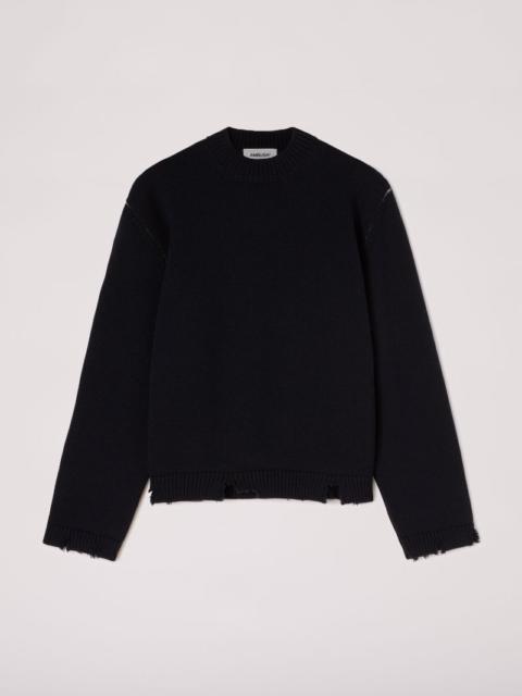 FELTED KNIT CREW NECK