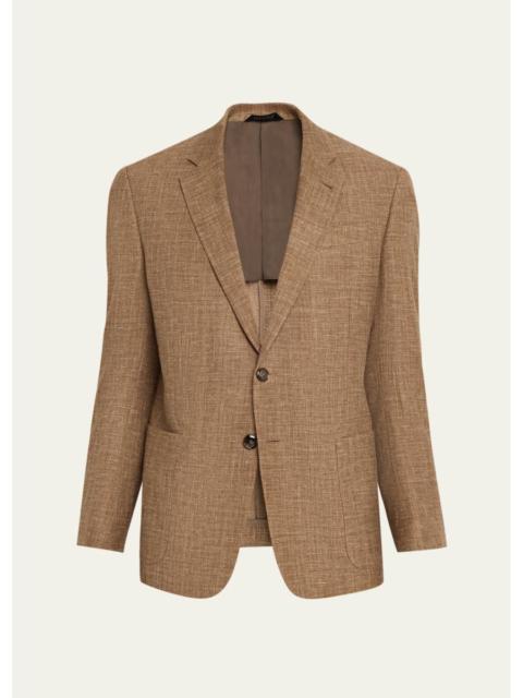 GIORGIO ARMANI Men's Wool, Silk and Linen Crosshatch Sport Coat