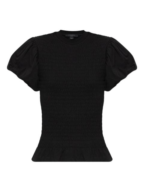 ALLSAINTS smocked puff-sleeve top
