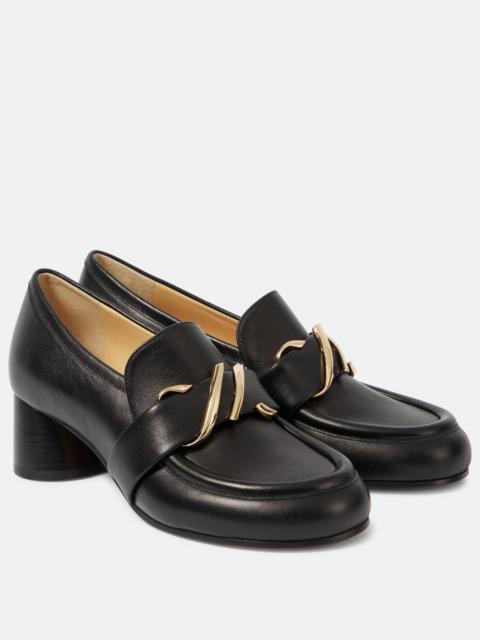 Proenza Schouler Monogram leather loafer pumps