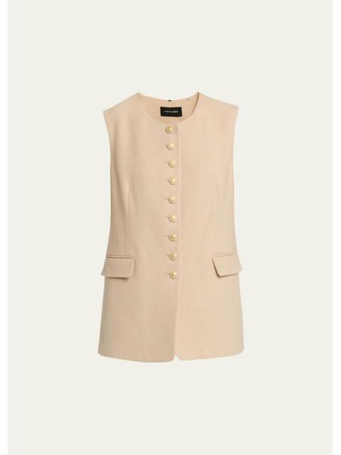 KOBI HALPERIN Jay Button-Down Crewneck Vest