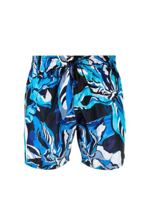 abstract-print drawstring swim shorts