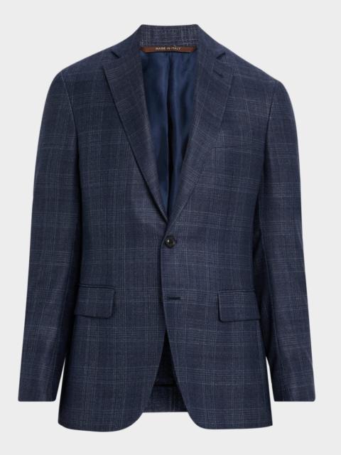 Canali Men's Tonal Plaid Wool Stretch Sport Coat