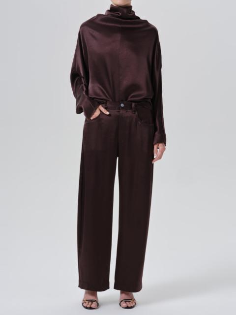 Citizens of Humanity Brynn Japanese Hammered Satin Trouser In Espresso