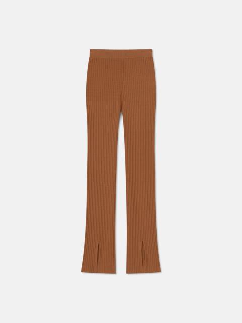 ANNY - Ribbed-knit pants - Chestnut