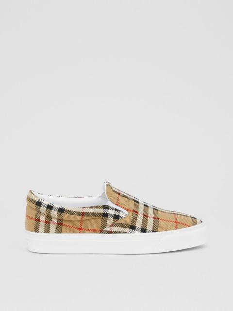 Burberry Bio-based Sole Latticed Cotton Slip-on Sneakers
