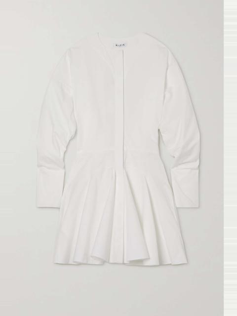 Alaïa Ruffled tiered cotton-poplin mini shirt dress