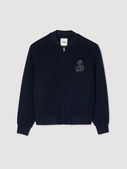 Sandro DOUBLE-FACED SNAKE-DETAIL JACKET