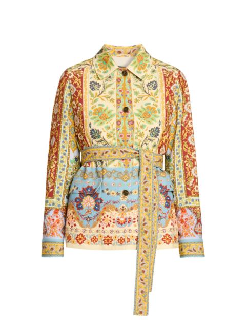 Etro Women's Floral Safari Jacket - Printed Azure Base