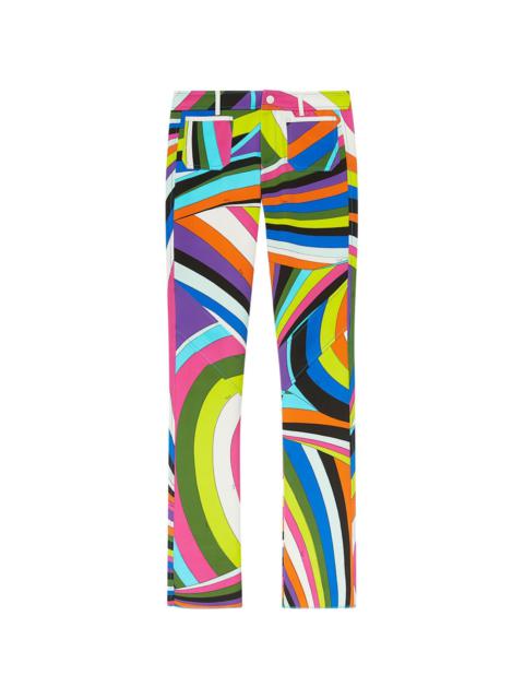 Iride-print cropped trousers