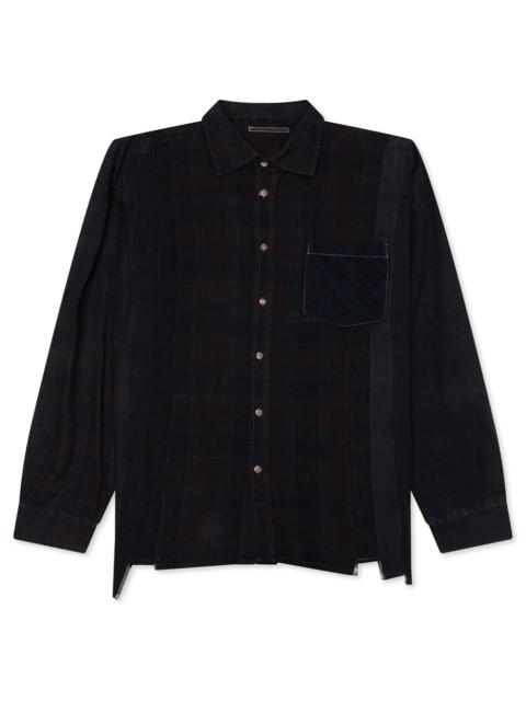 NEEDLES OVER DYE 7 CUTS WIDE SHIRT - BLACK