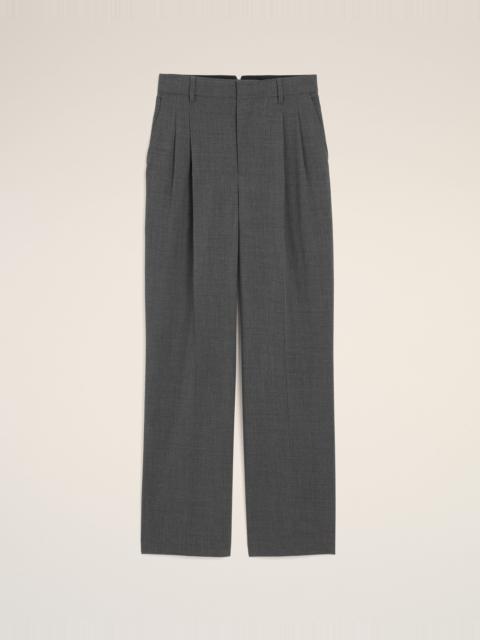 AMI Paris GREY HIGH-WAISTED WIDE-LEG WOOL TROUSERS