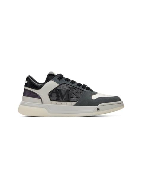 AMIRI Gray & White Pebbled Classic Low Sneakers