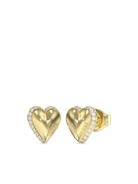 GUESS USA By Your Side heart-motif crystal-embellished earrings