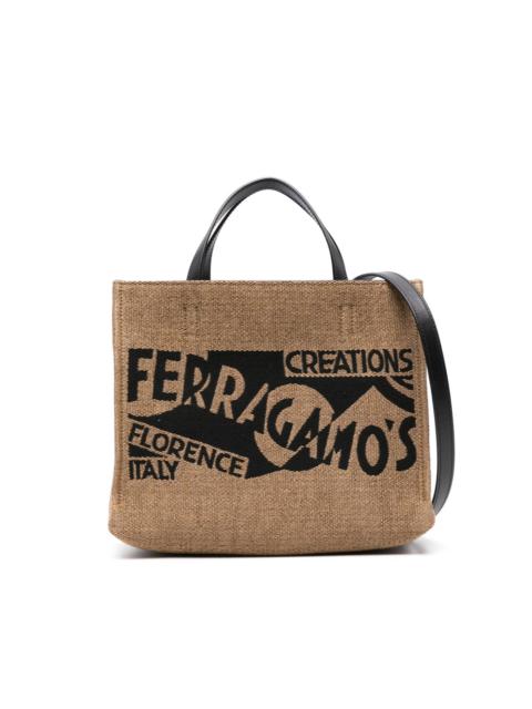 FERRAGAMO small logo-embroidered tote bag