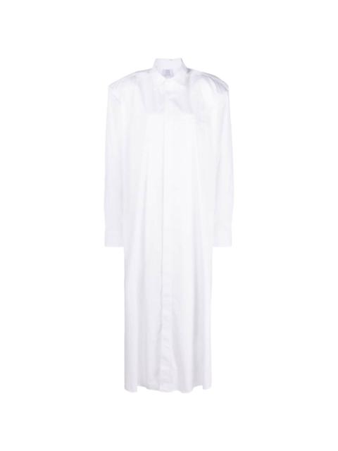 long-sleeved cotton maxi shirt dress
