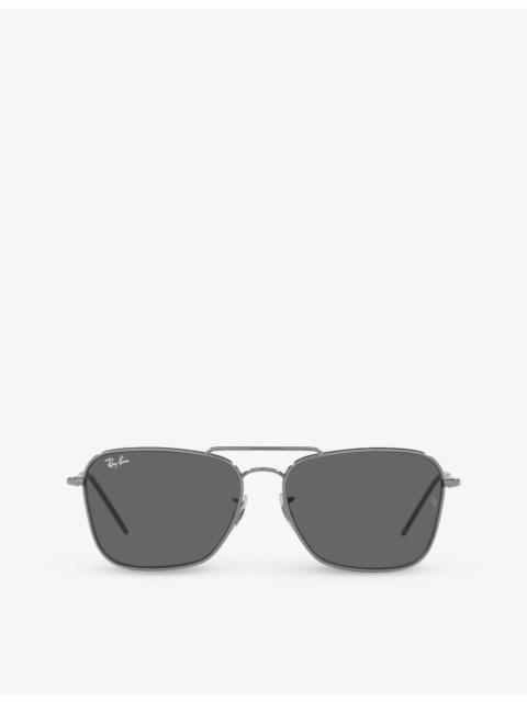 Ray-Ban RBR0102S Caravan Reverse square-frame gunmetal sunglasses