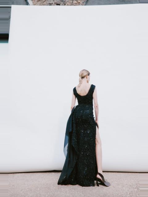 A.W.A.K.E. MODE TANK TOP MAXI DRESS WITH SIDE PANEL DETAIL BLACK