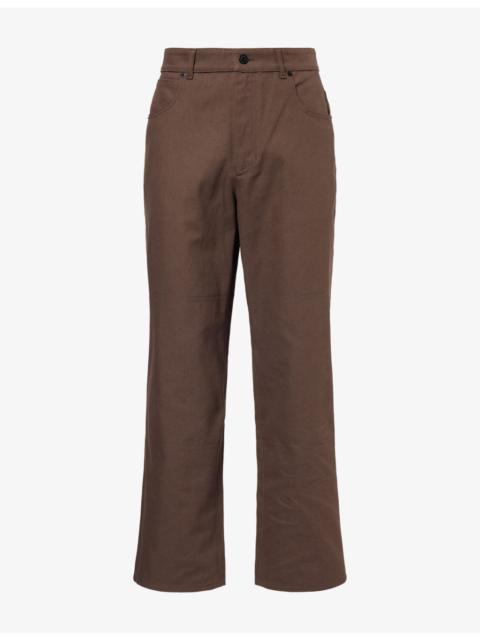 Moncler Gabardine Straight-Leg Cotton Trousers