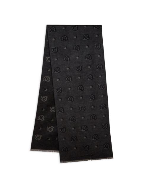 patterned-jacquard silk scarf