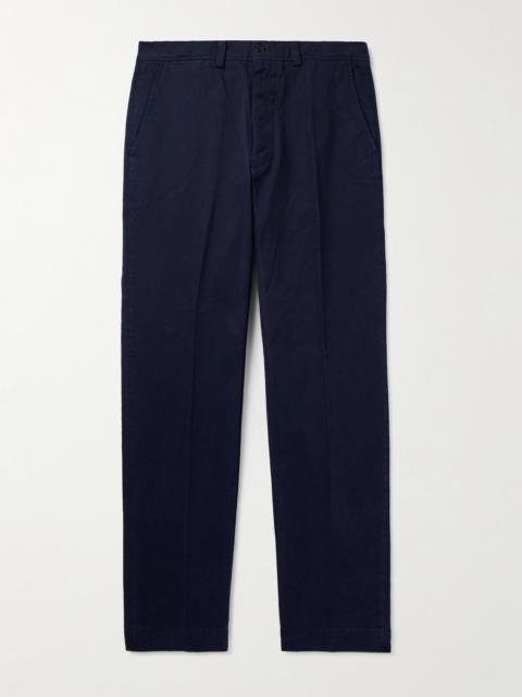 OFFICINE GÉNÉRALE Straight-Leg Garment-Dyed Cotton-Twill Trousers