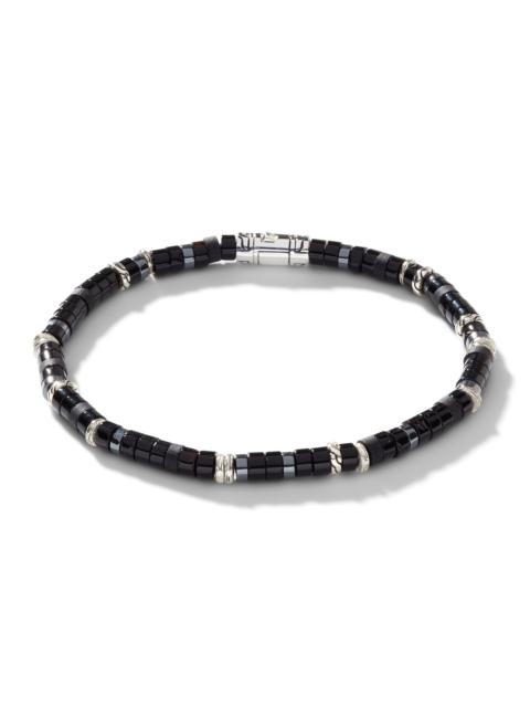 Heishi Bracelet, Sterling Silver, Hardstones