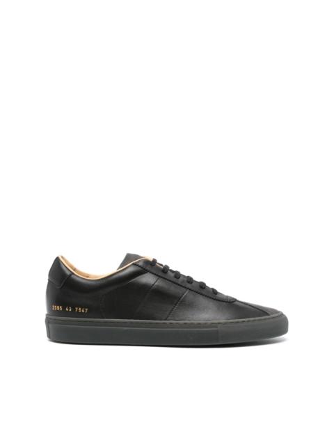 suede-panel leather sneakers
